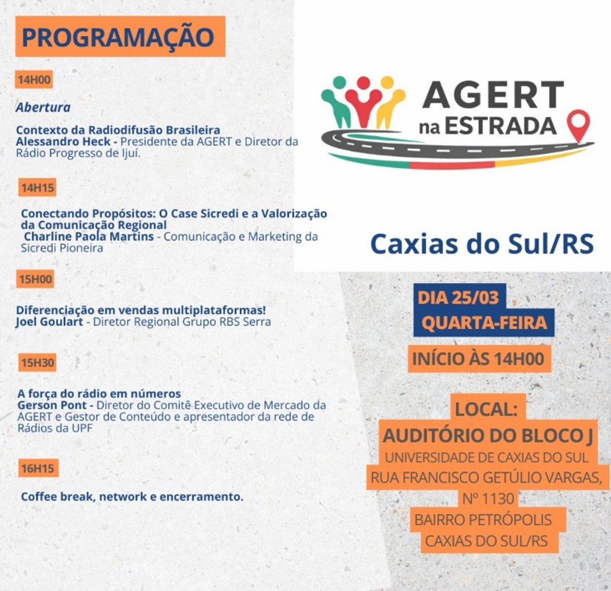 AGERT na Estrada realiza evento em Caxias do Sul com foco em mercado e valorização do rádio regional