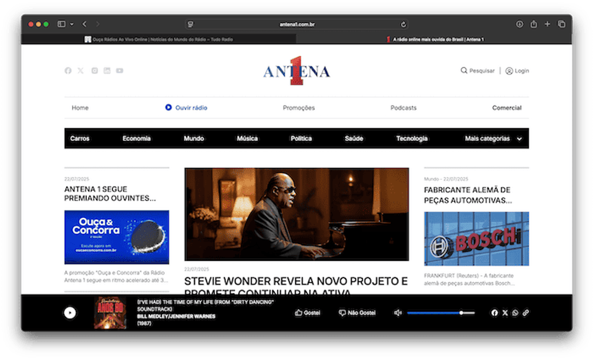 Antena 1 lança novo portal com foco em conteúdo e consolida desempenho de audiência em vários mercados