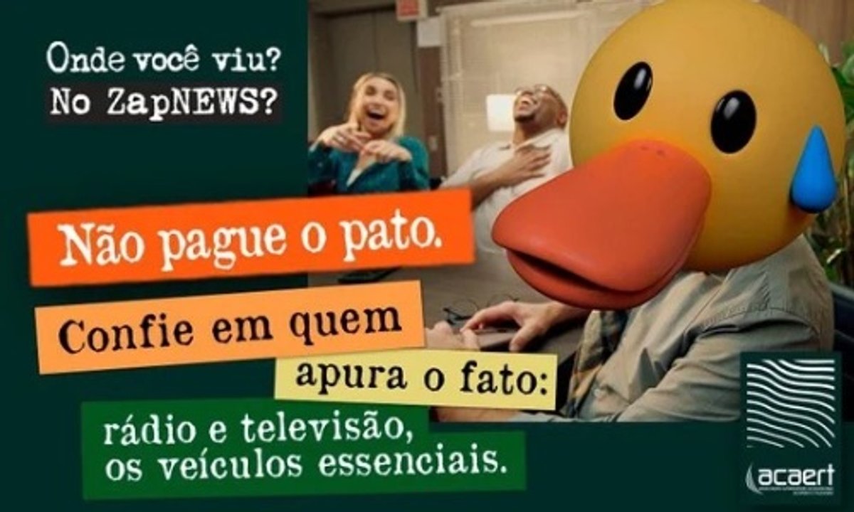Campanha da ACAERT contra fake news é finalista do Prêmio Profissionais do Ano