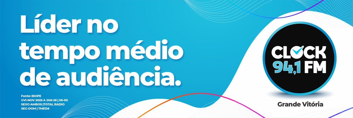 Clock FM destaca liderança em tempo médio de audiência geral e afinidade com público 40+ na Grande Vitória (ES)