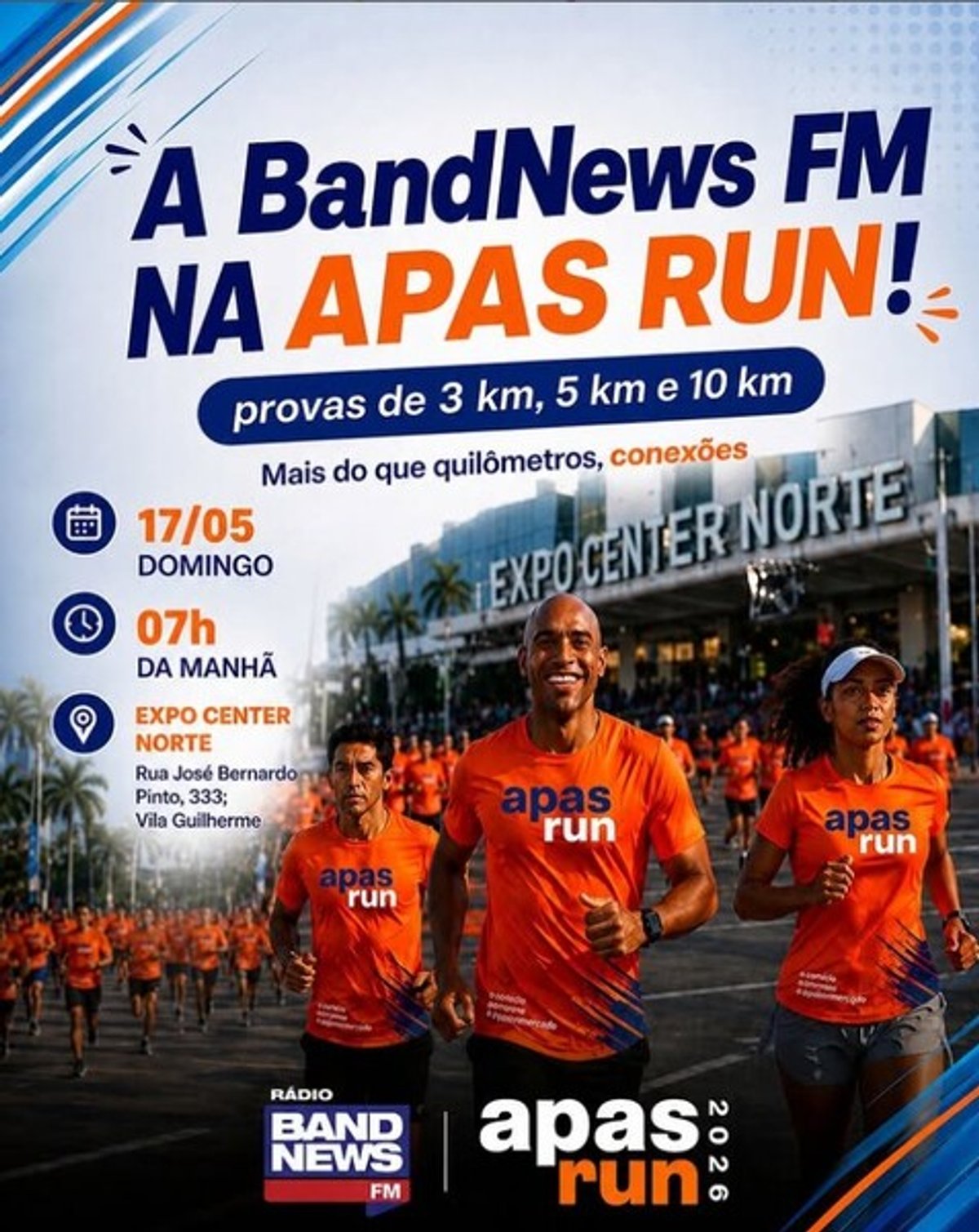 BandNews FM promove ação especial e sorteia inscrições para a corrida APAS Run em São Paulo