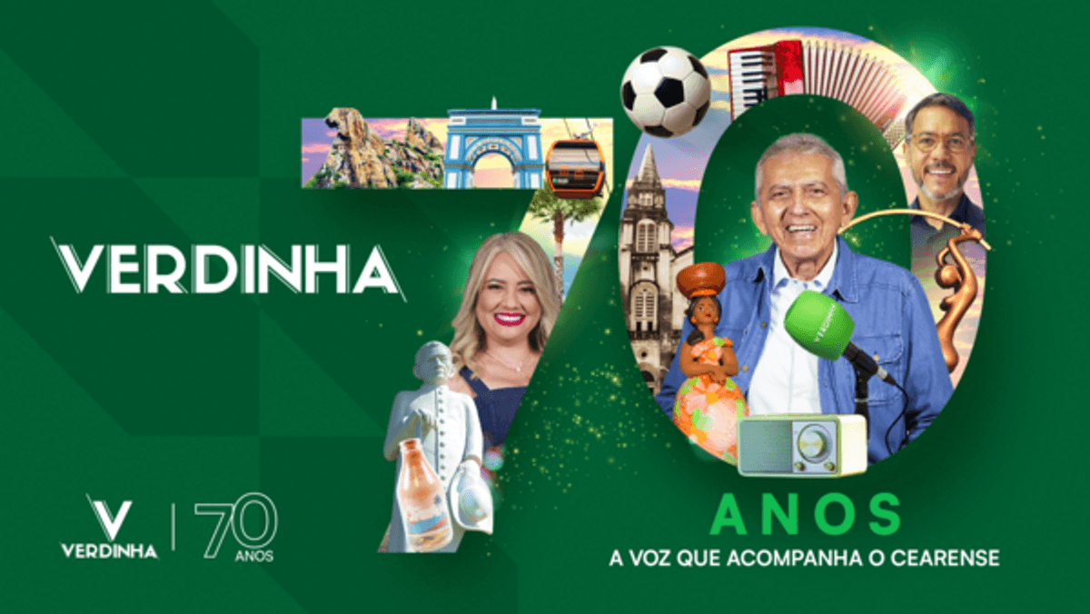 Verdinha FM completa 70 anos e lança campanha que destaca trajetória e conexão com os cearenses