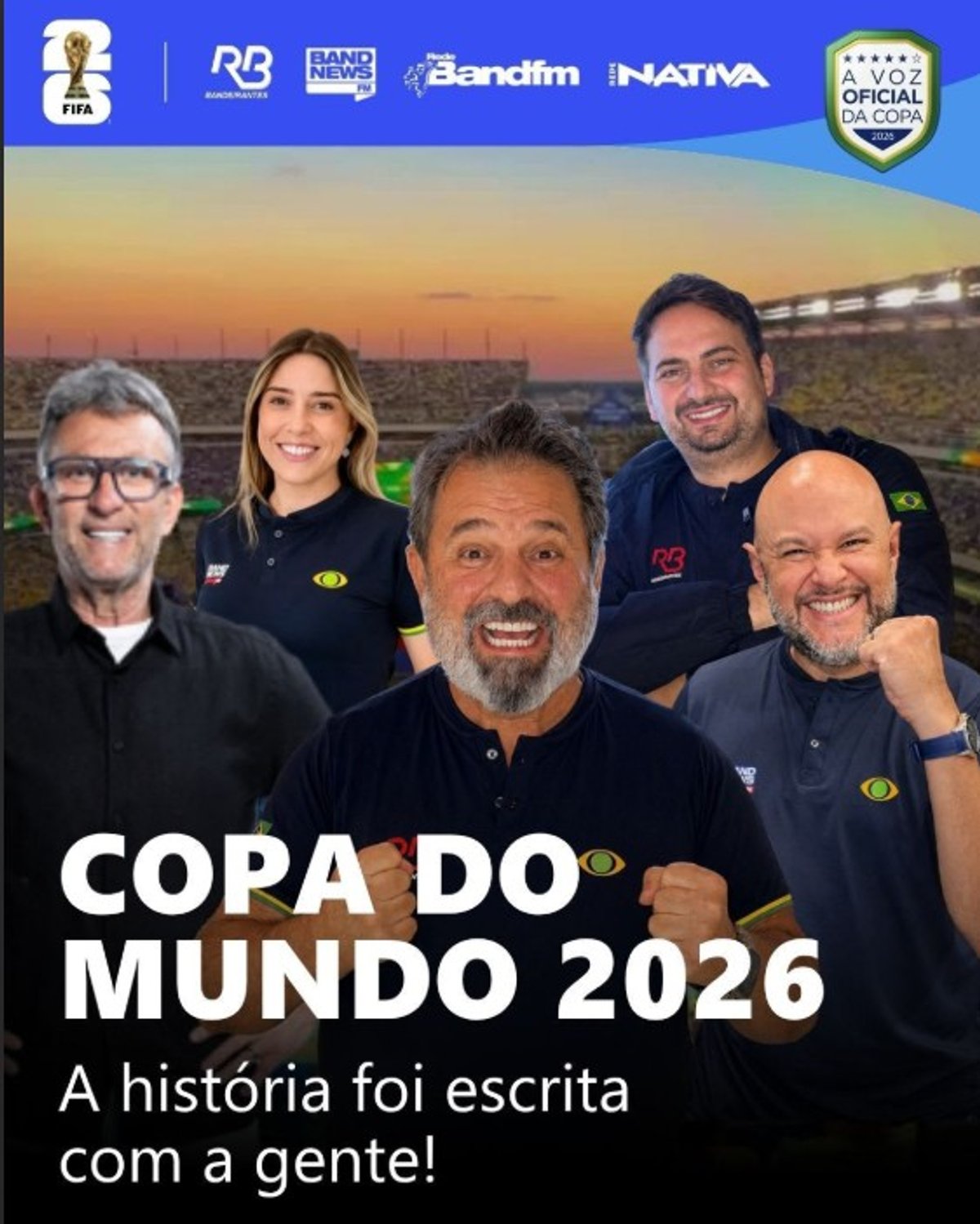 Rádios do Grupo Bandeirantes somam 22,6 milhões de ouvintes durante cobertura da Copa do Mundo 2026