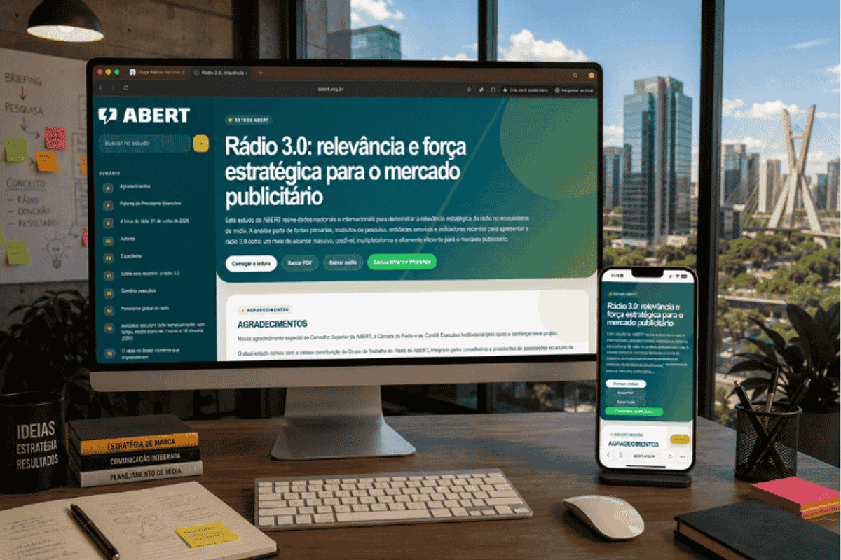 ABERT lança estudo inédito sobre o conceito de Rádio 3.0 e destaca oportunidades para o mercado publicitário